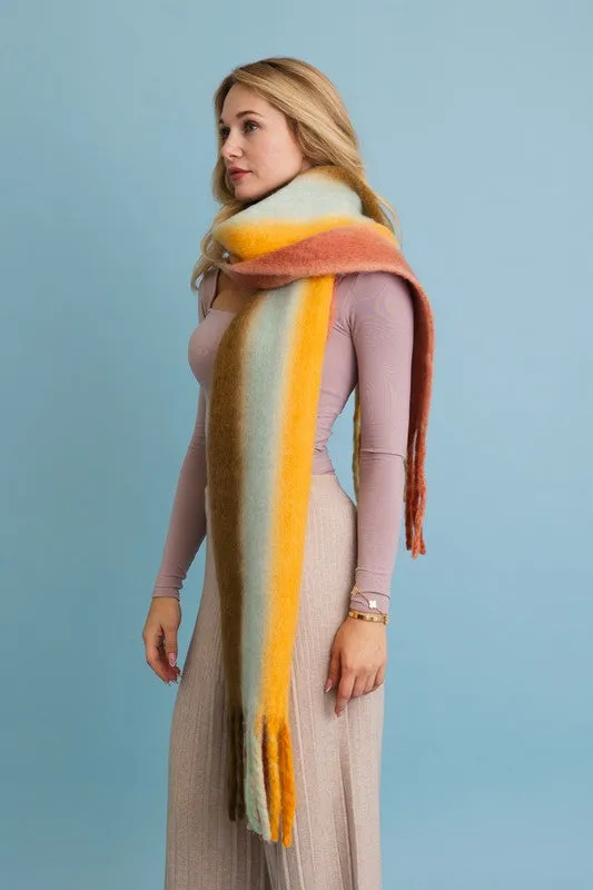 Ombre Dream Luxe Fringe Oversized Scarf