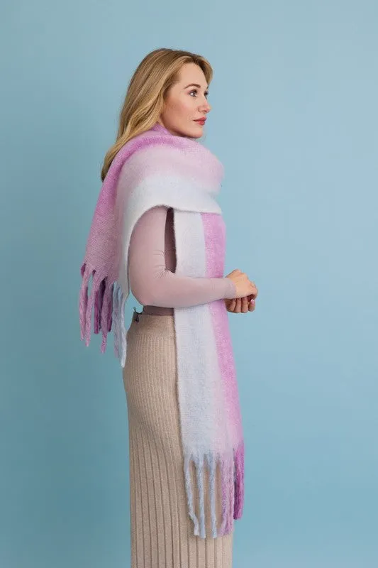 Ombre Dream Luxe Fringe Oversized Scarf