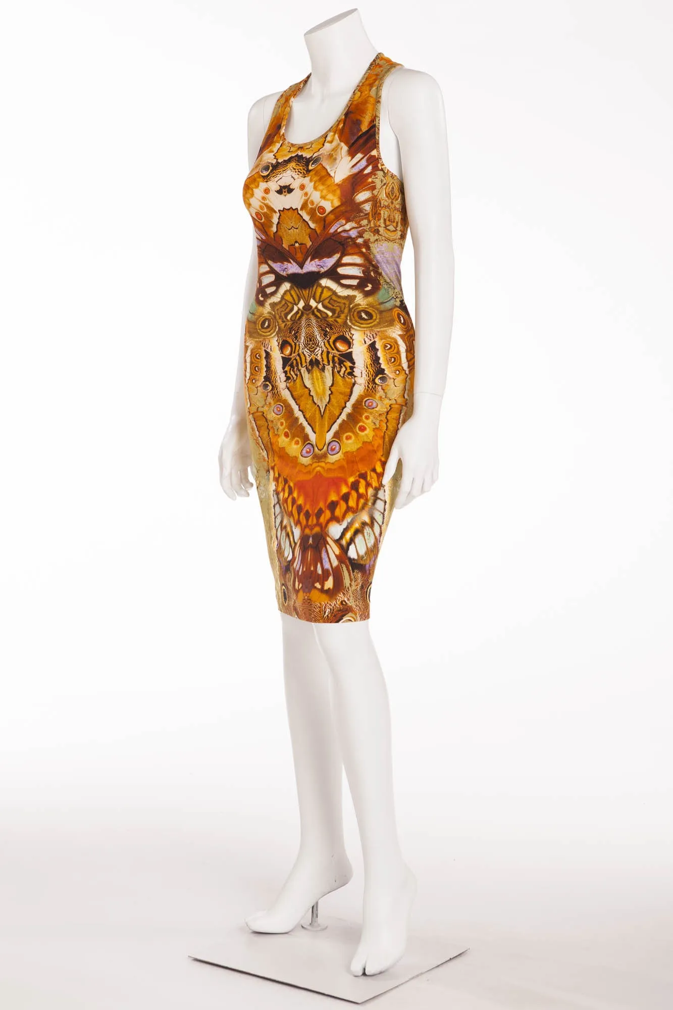 Original Alexander McQueen - Iconic Sleeveless Gold Print Dress - IT 40