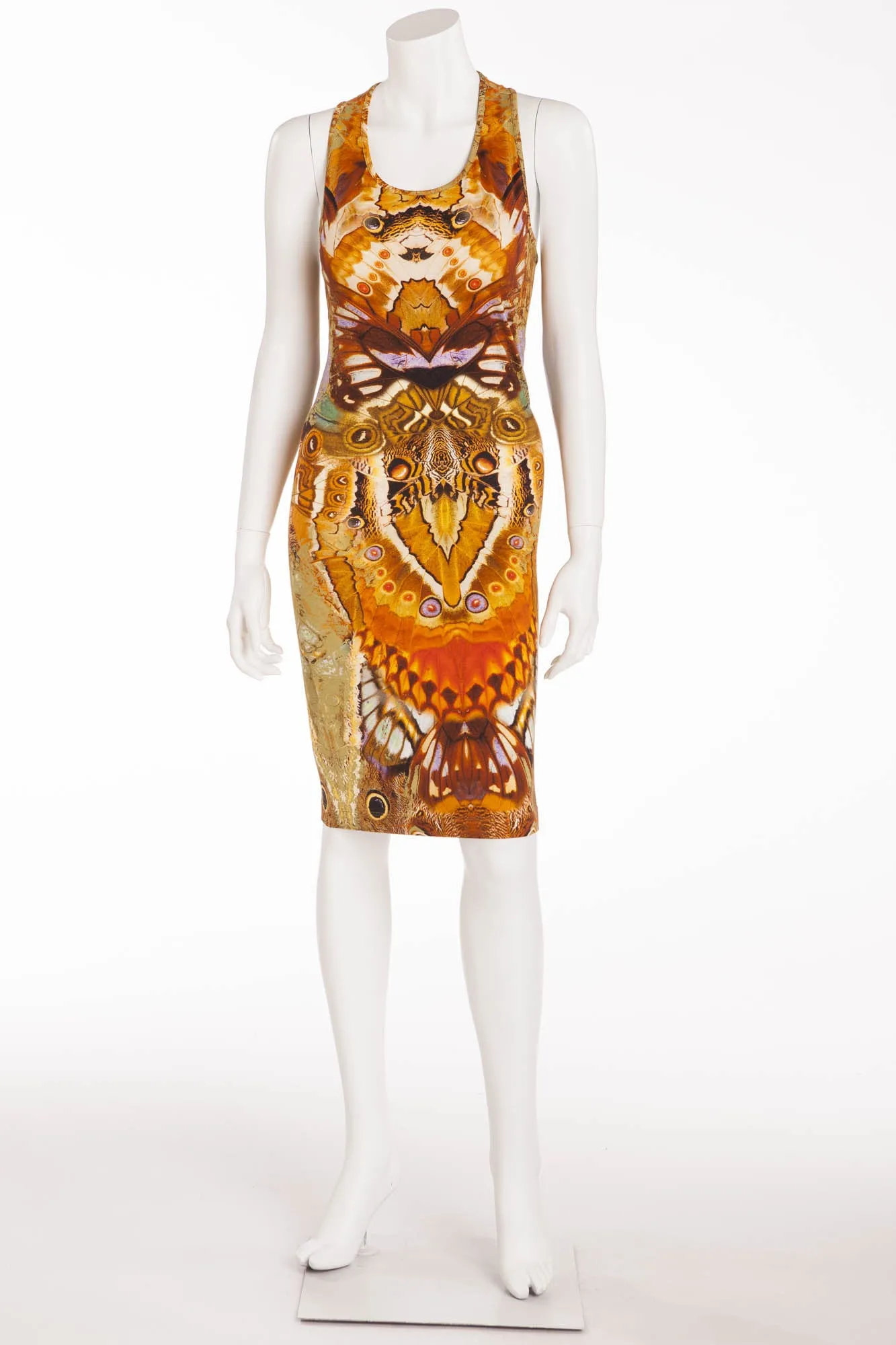 Original Alexander McQueen - Iconic Sleeveless Gold Print Dress - IT 40