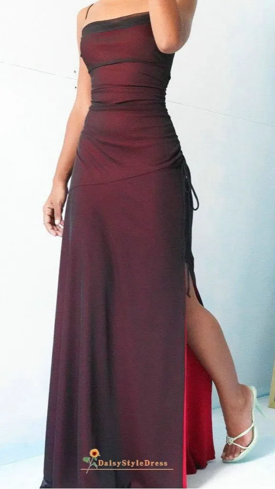 Sexy Slit Square Neckline Party Dress