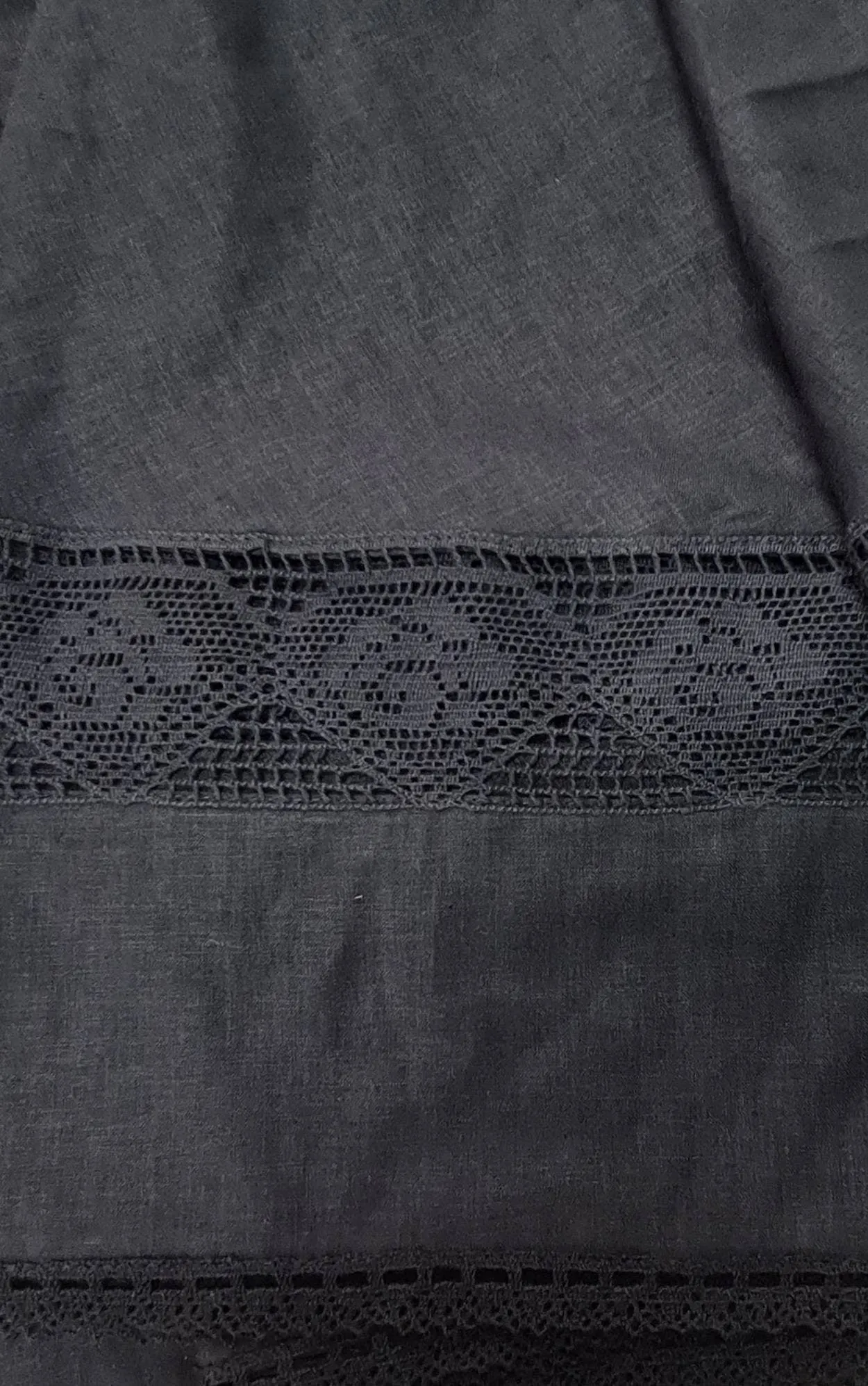 SHEER DETAILS LINEN DRESS