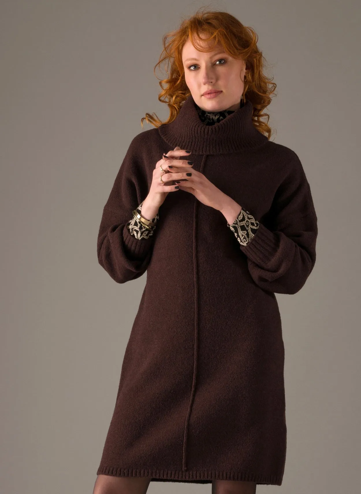 Sietske Brown Sweater Dress