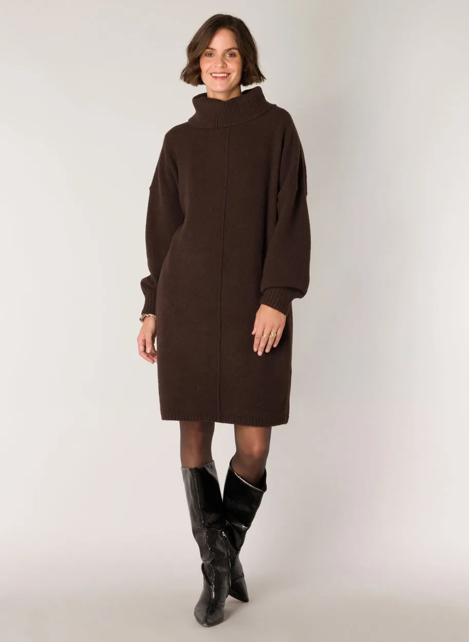Sietske Brown Sweater Dress