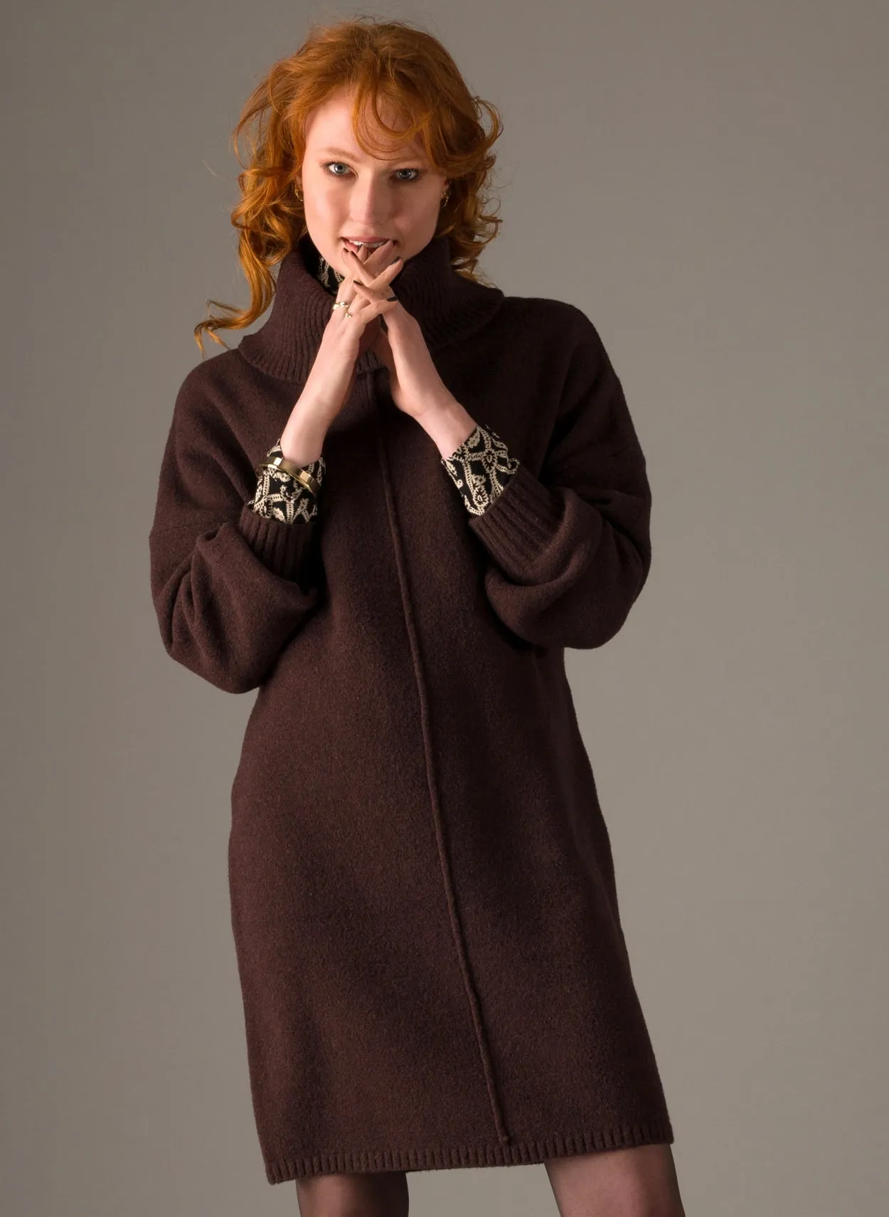 Sietske Brown Sweater Dress
