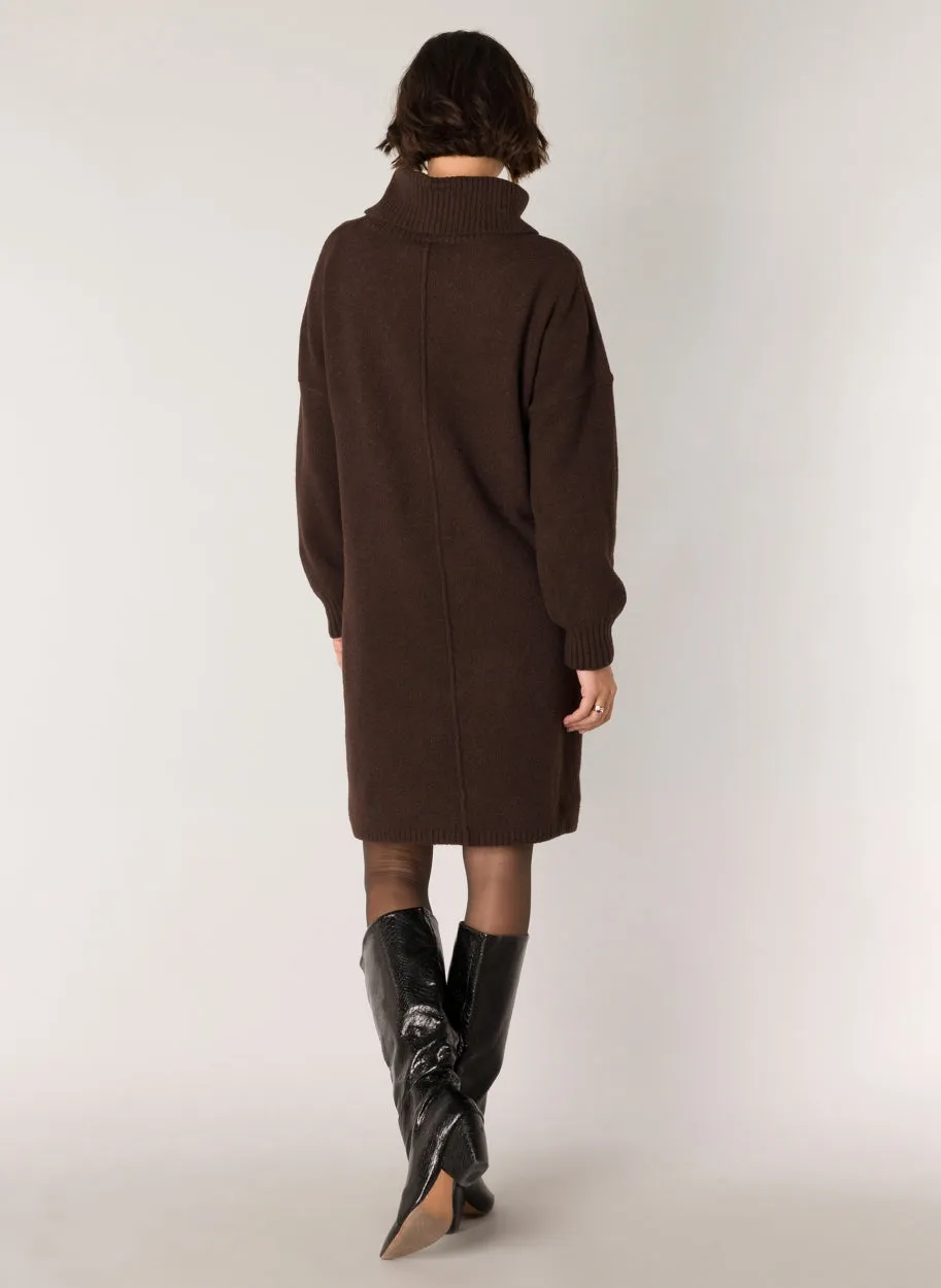 Sietske Brown Sweater Dress