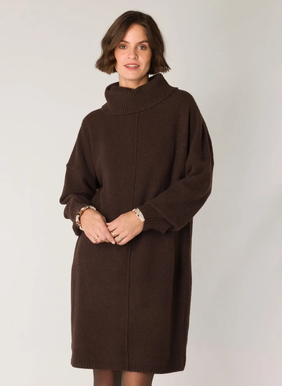 Sietske Brown Sweater Dress