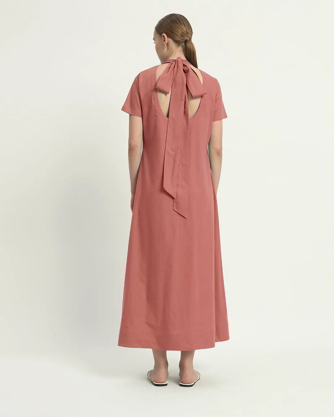 The Hermon  Ivory Pink Cotton Dress