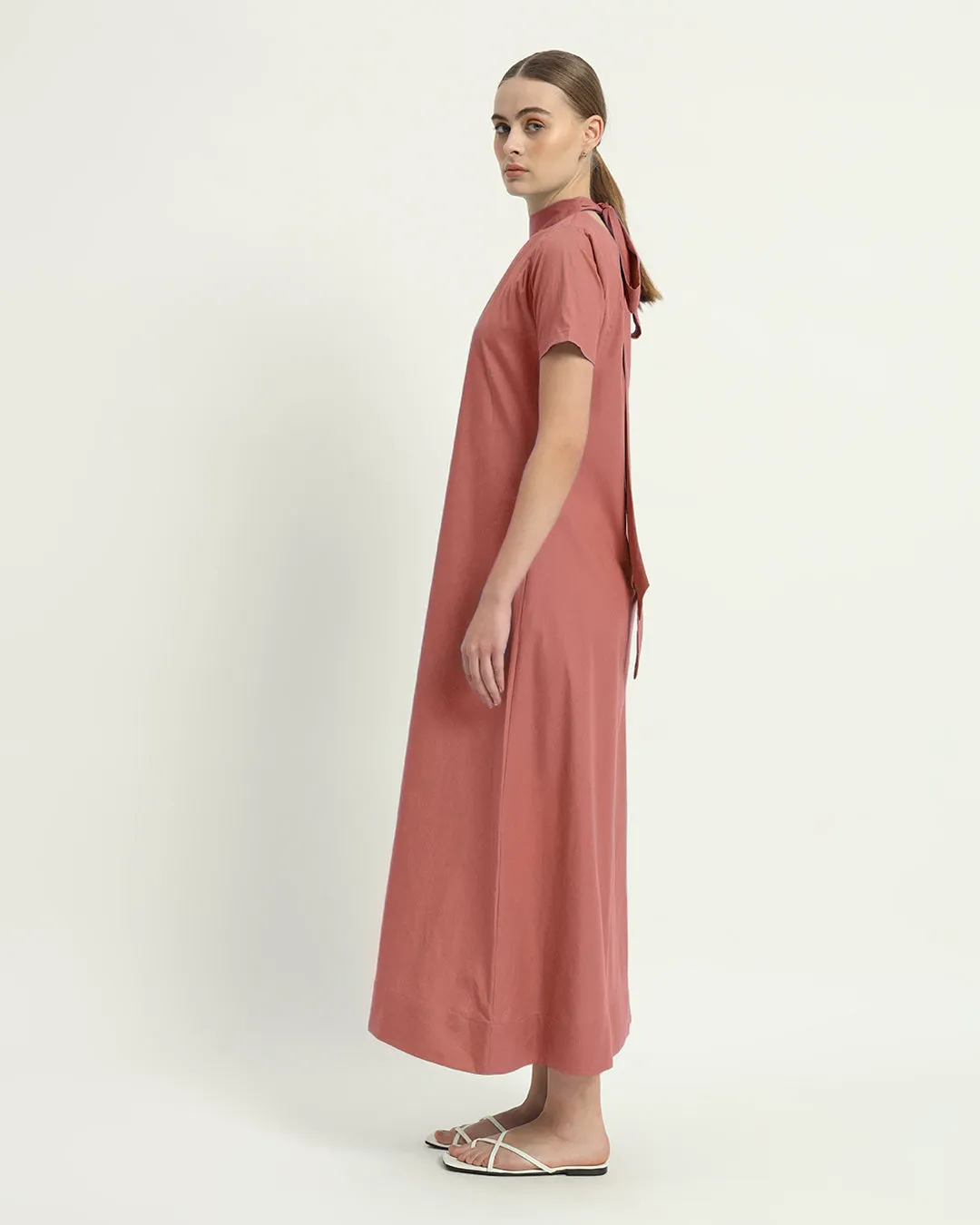 The Hermon  Ivory Pink Cotton Dress