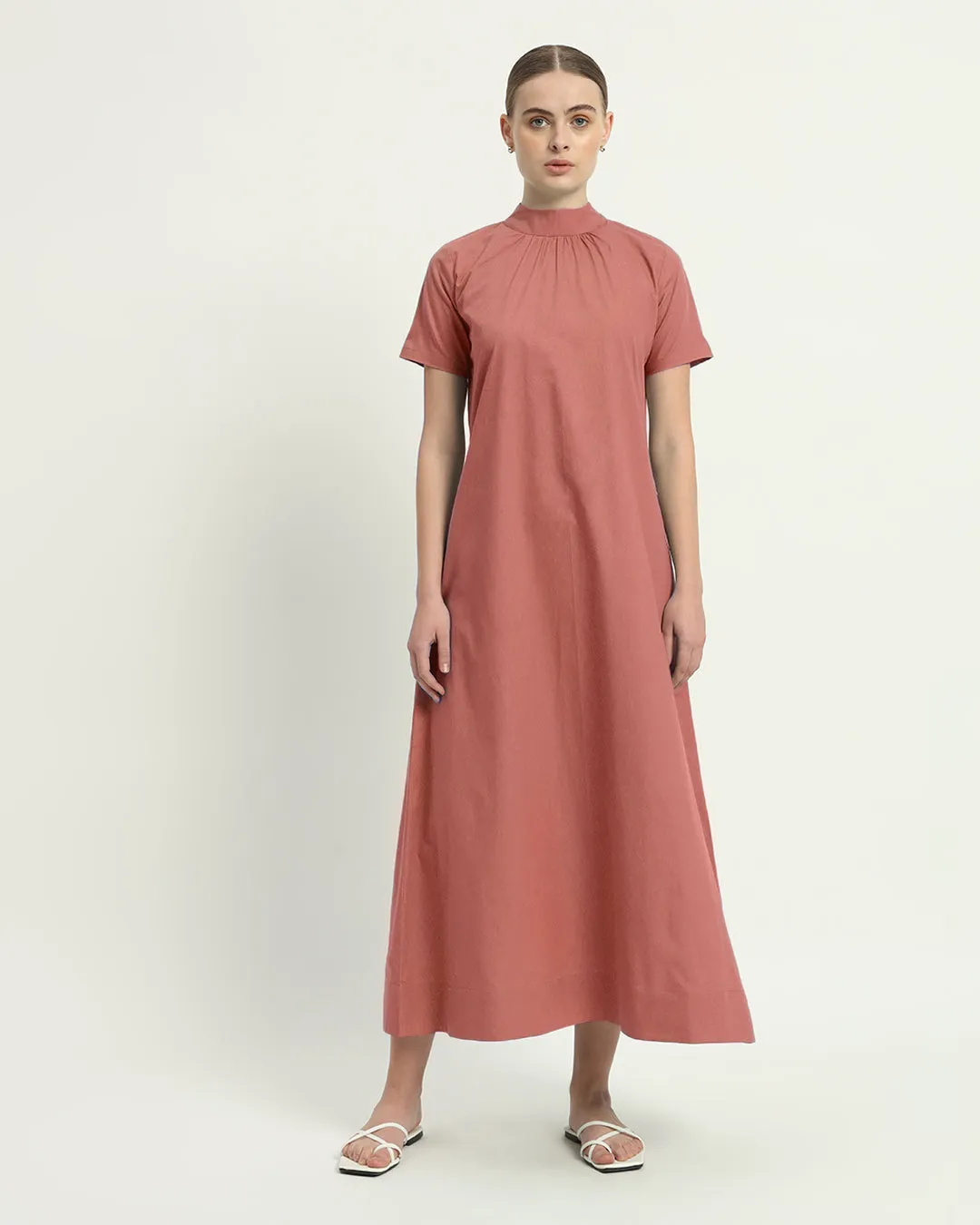 The Hermon  Ivory Pink Cotton Dress