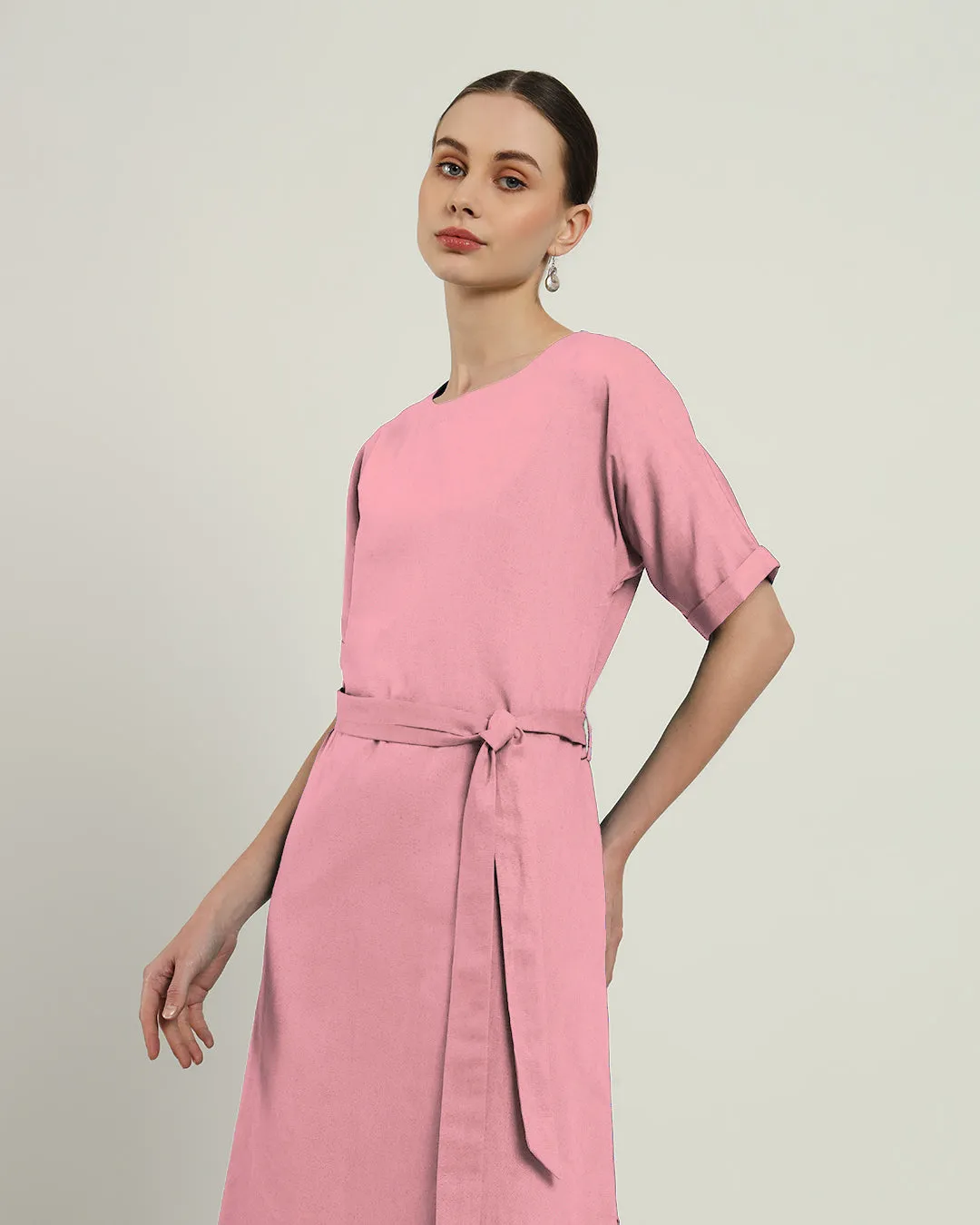 The Tayma Fondant Pink Cotton Dress
