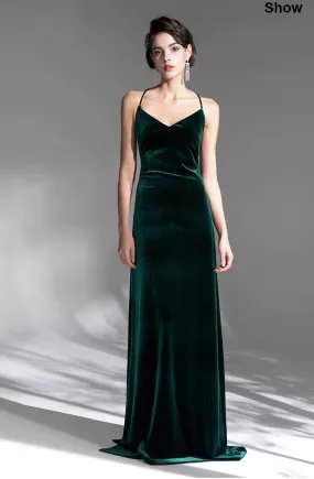 Vintage Green Velvet Prom Dress
