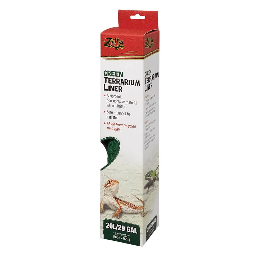 Zilla Terrarium Liner Reptile Bedding; Green